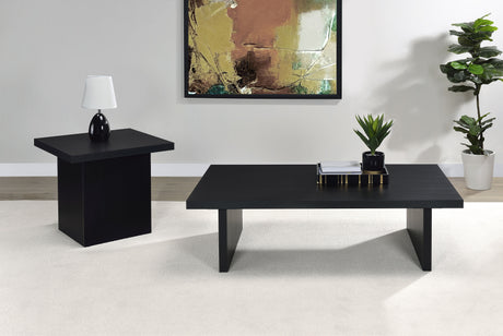 Furniture City Houma - Coaster - Max 2-piece Rectangular Coffee and End Table Set Black - 706278-S2
