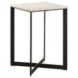 Furniture City Houma - Coaster - Tobin Square Marble Top End Table White and Black - 707697