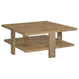 Furniture City Houma - Coaster - Dawn Square Engineered Wood Coffee Table Mango Brown - 707718