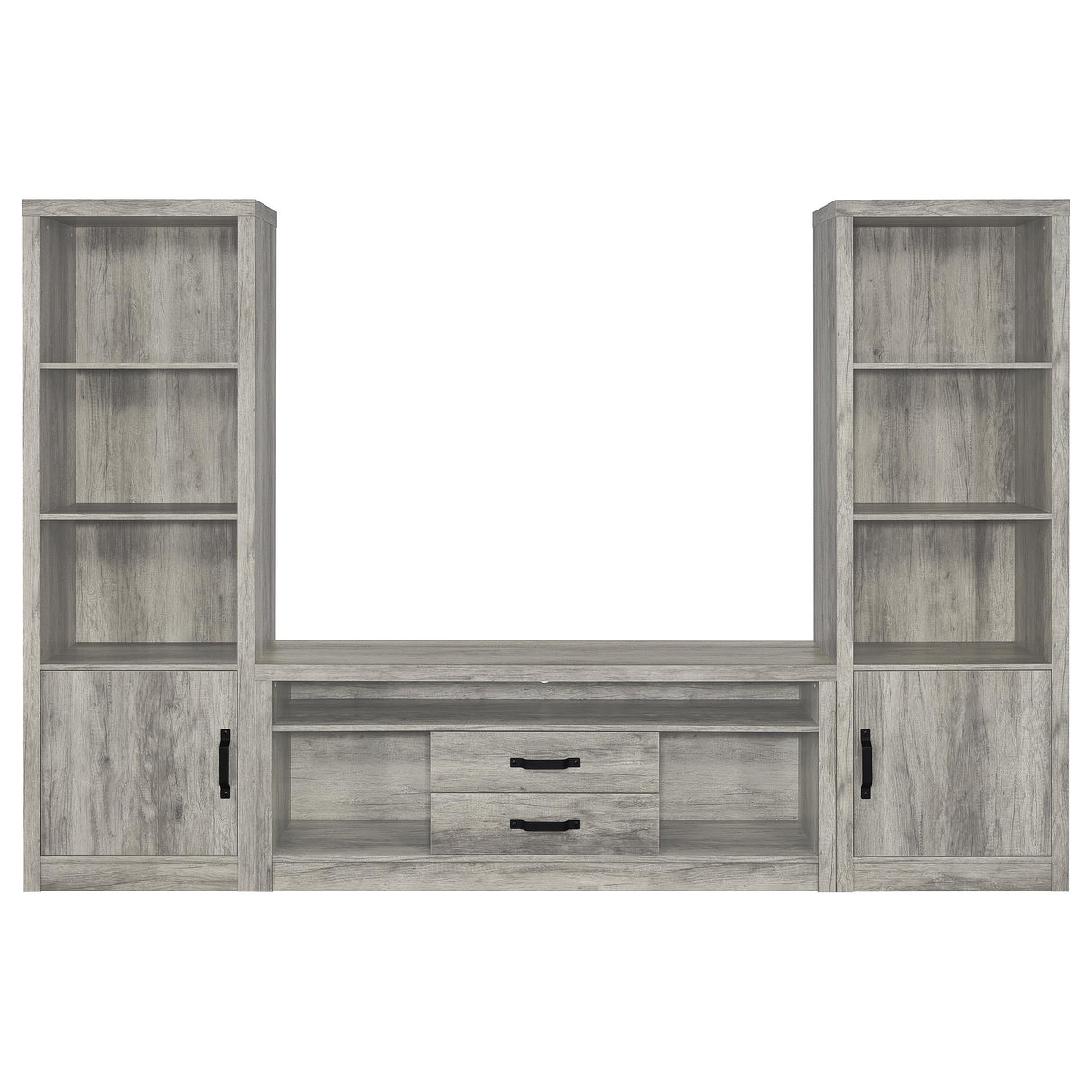 Burke 3-shelf Engineered Wood Media Tower Grey Driftwood