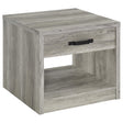 Furniture City Houma - Coaster - Felix 1-drawer Engineered Wood Side End Table Grey Driftwood - 707727