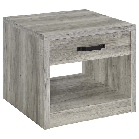 Furniture City Houma - Coaster - Felix 1-drawer Engineered Wood Side End Table Grey Driftwood - 707727