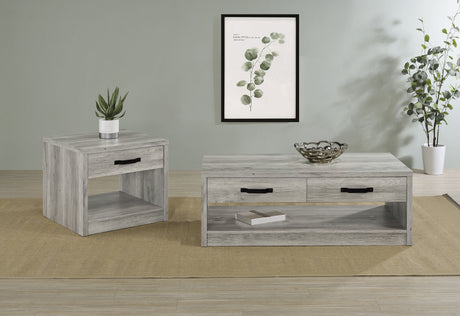 Furniture City Houma - Coaster - Felix 2-piece Coffee and End Table Set Grey Driftwood - 707728-S2