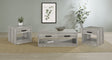 Furniture City Houma - Coaster - Felix 3-piece Coffee and End Table Set Grey Driftwood - 707728-S3