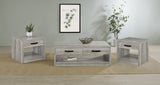 Furniture City Houma - Coaster - Felix 3-piece Coffee and End Table Set Grey Driftwood - 707728-S3