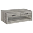 Furniture City Houma - Coaster - Felix 2-drawer Engineered Wood Coffee Table Grey Driftwood - 707728