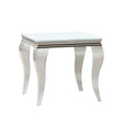 Furniture City Houma - Coaster - Carone Square Glass Top End Side Table White and Chrome - 707767