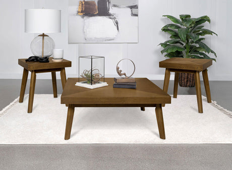Furniture City Houma - Coaster - Westerly 3-piece Square Coffee and End Table Set Walnut - 707798-S3