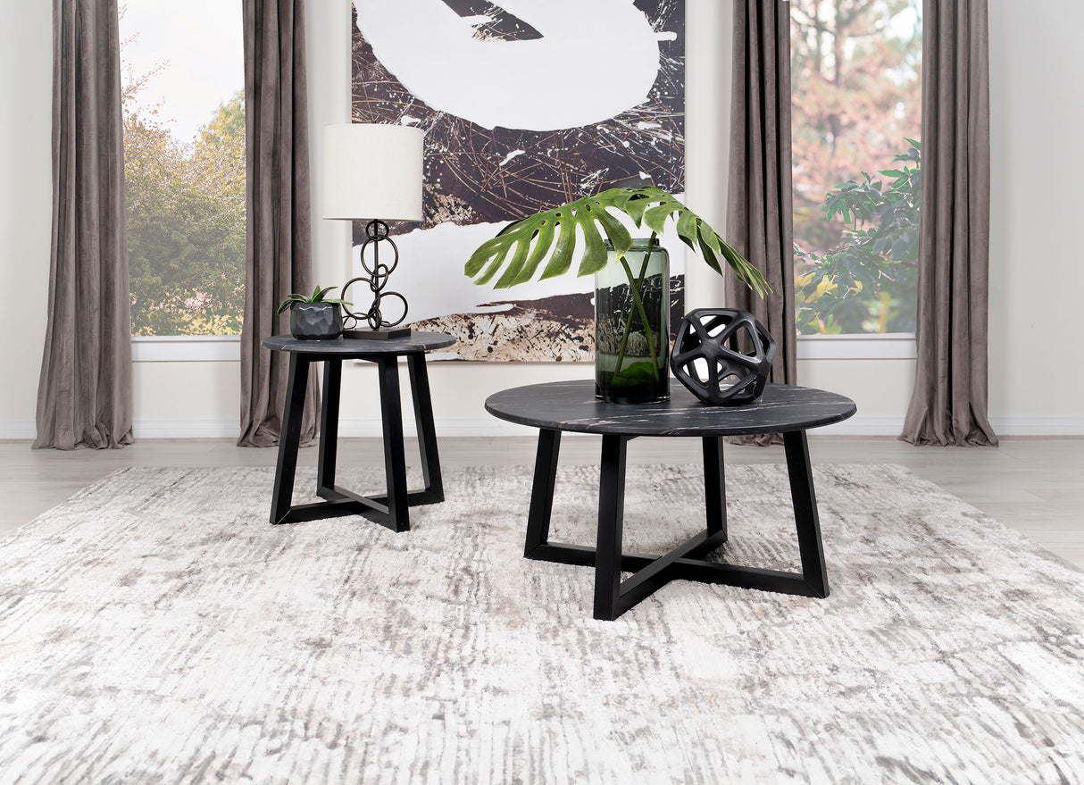 Furniture City Houma - Coaster - Skylark 2-piece SmartTop Coffee and End Table Set Black - 707848-S2