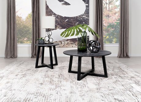 Furniture City Houma - Coaster - Skylark 2-piece SmartTop Coffee and End Table Set Black - 707848-S2