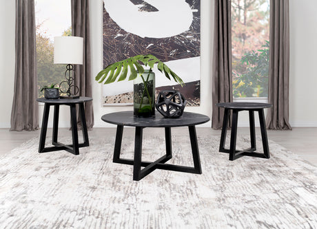 Furniture City Houma - Coaster - Skylark 3-piece SmartTop Coffee and End Table Set Black - 707848-S3