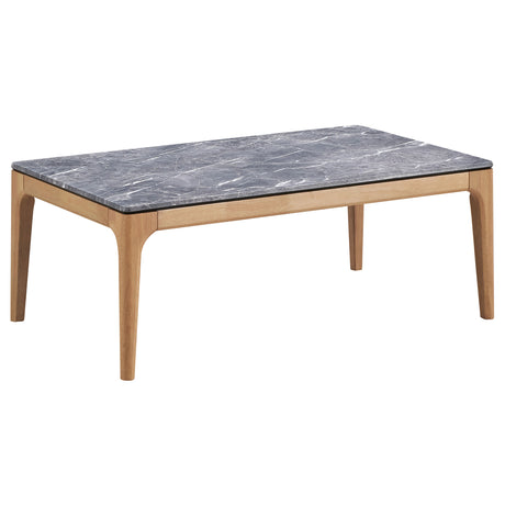 Furniture City Houma - Coaster - Polaris Rectangular SmartTop Coffee Table Grey and Light Oak - 707858
