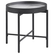 Furniture City Houma - Coaster - Ozella Round End Side Table with Recessed Top Sandy Black - 707897