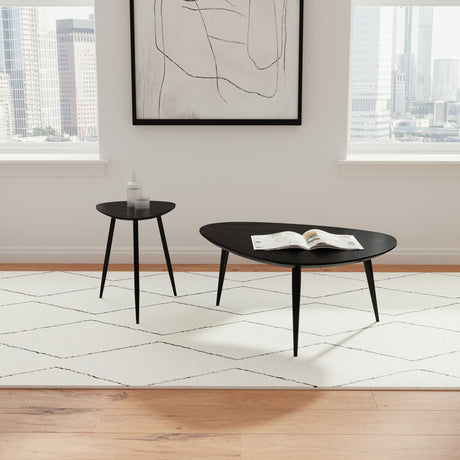 Furniture City Houma - Coaster - Odessa 2-piece Triangular Coffee and End Table Set Black - 707918-S2