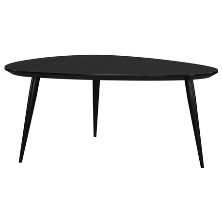 Furniture City Houma - Coaster - Odessa Triangular Solid Wood Coffee Table Black - 707918