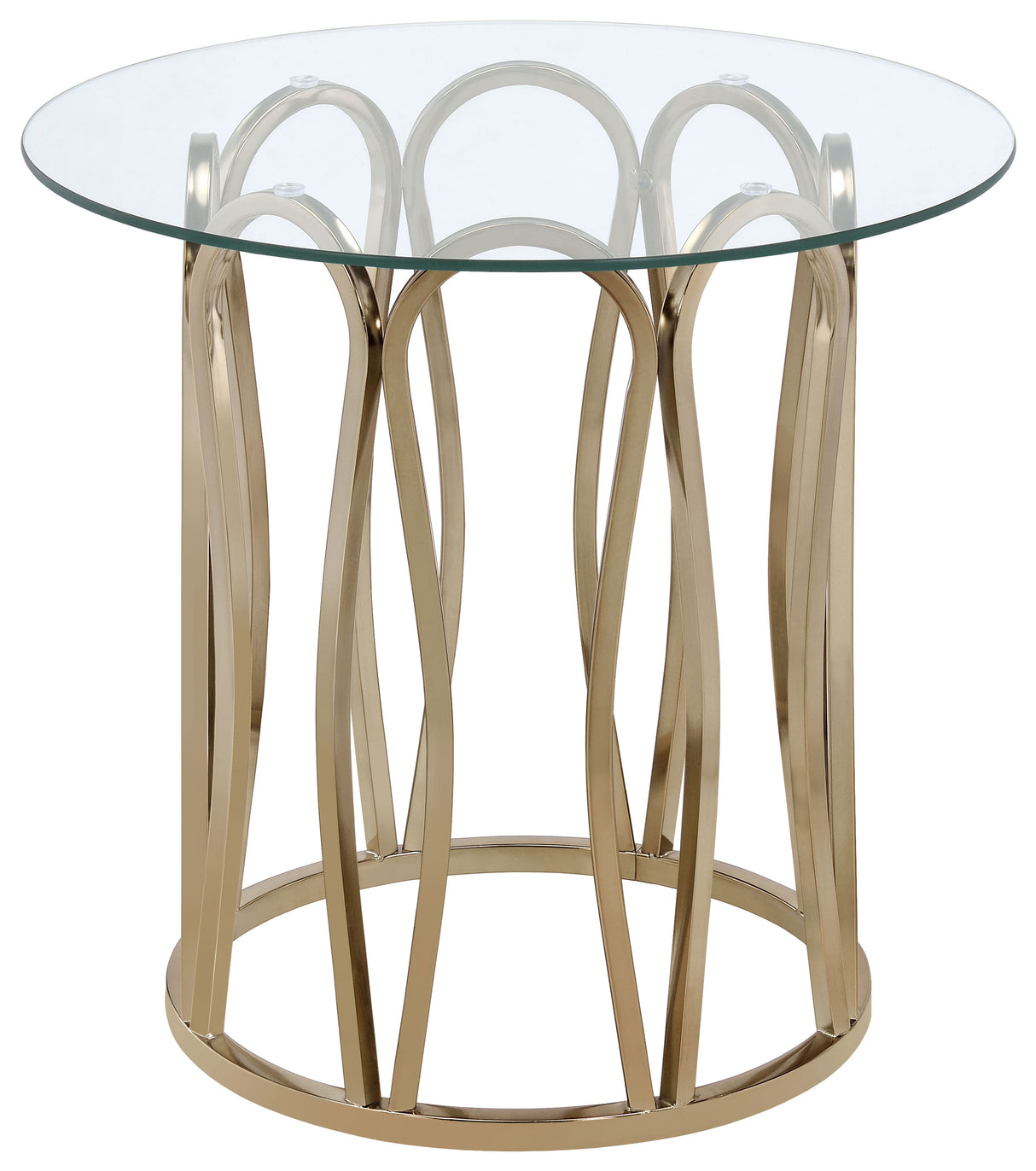 Furniture City Houma - Coaster - Monett Round Glass Top Side End Table Chocolate Chrome - 708057