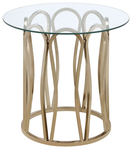 Furniture City Houma - Coaster - Monett Round Glass Top Side End Table Chocolate Chrome - 708057
