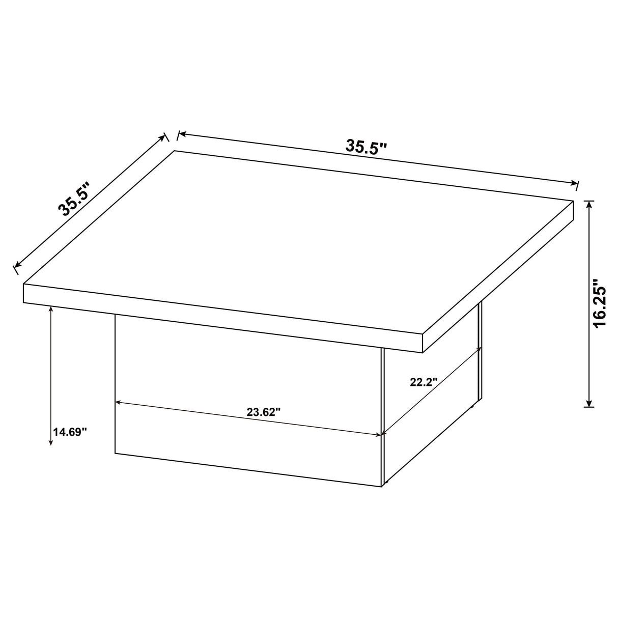 Devar Square Engineered Wood Coffee Table Mango Brown