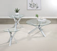 Furniture City Houma - Coaster - Kenzie 3-piece Round Coffee and End Table Set Chrome - 708128-S3