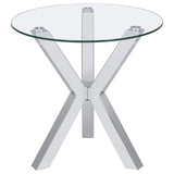 Kenzie 3-piece Round Coffee and End Table Set Chrome