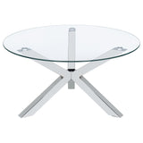 Kenzie 3-piece Round Coffee and End Table Set Chrome