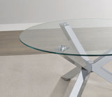 Kenzie 3-piece Round Coffee and End Table Set Chrome