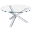 Furniture City Houma - Coaster - Kenzie Round Tempered Glass Top Cocktail Coffee Table Chrome - 708128