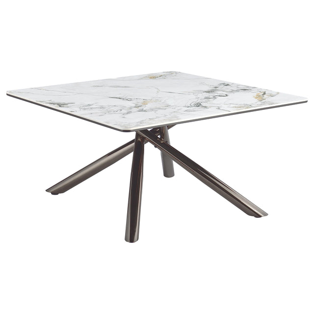 Furniture City Houma - Coaster - Carvell Square Sintered Stone Top Coffee Table Mirage White - 708138