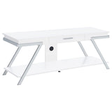 Marcia 1-drawer Wood 60-inch TV Stand White High Gloss