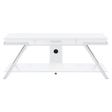 Marcia 1-drawer Wood 60-inch TV Stand White High Gloss