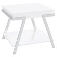 Furniture City Houma - Coaster - Marcia Rectangular Side End Table White High Gloss - 708157