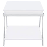 Marcia Rectangular Side End Table White High Gloss
