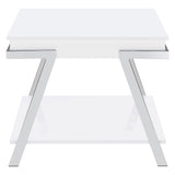 Marcia Rectangular Side End Table White High Gloss