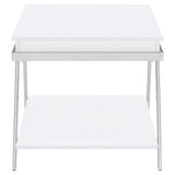 Marcia Rectangular Side End Table White High Gloss