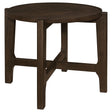 Furniture City Houma - Coaster - Cota Round Solid Wood End Table Dark Brown - 708287