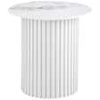 Furniture City Houma - Coaster - Rowena Round Sintered Stone End Table White Faux Marble - 708337