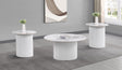 Furniture City Houma - Coaster - Rowena 3-piece Coffee and End Table Set White Faux Marble - 708338-S3