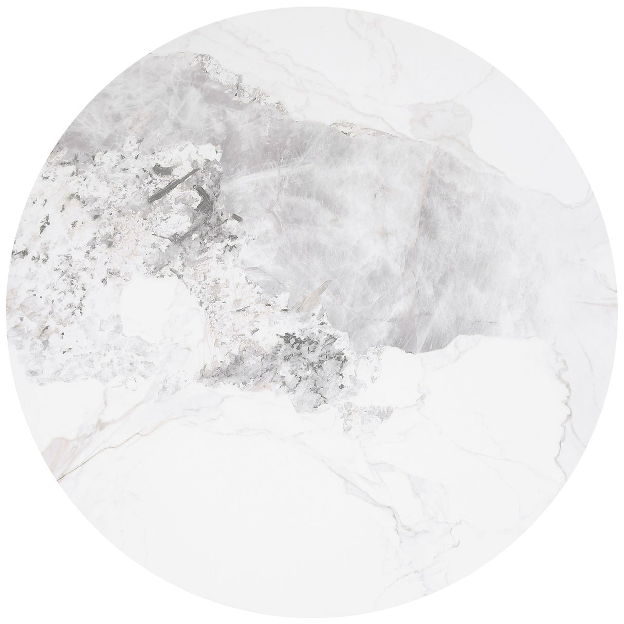 Rowena Round Sintered Stone Coffee Table White Faux Marble