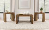 Furniture City Houma - Coaster - Odilia 3-piece Solid Wood Coffee and End Table Set Auburn - 708418-S3