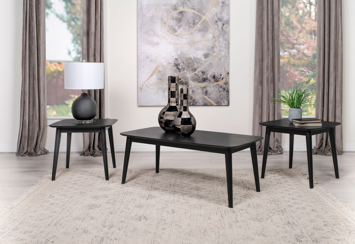 Furniture City Houma - Coaster - Radley 3-piece Rectangular Coffee Table Set Black - 708490