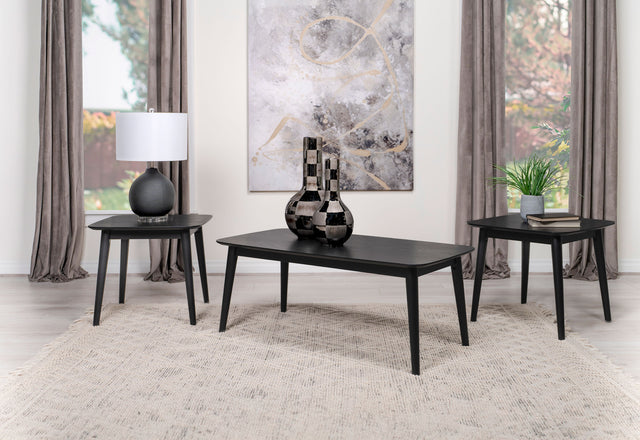 Furniture City Houma - Coaster - Radley 3-piece Rectangular Coffee Table Set Black - 708490