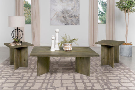 Furniture City Houma - Coaster - Andando 3-piece Coffee and End Table Set Mango Brown - 708498-S3
