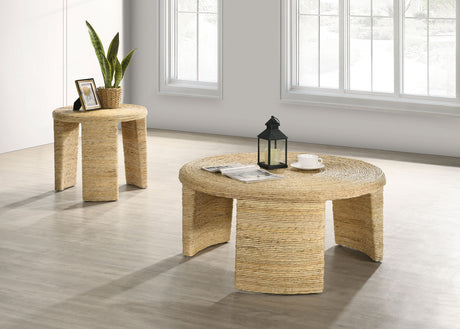 Furniture City Houma - Coaster - Artina 2-piece Rattan Coffee and End Table Set Natural - 708508-S2