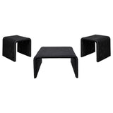 Furniture City Houma - Coaster - Cahya 3-piece Rattan Coffee and End Table Set Black - 708518-S3