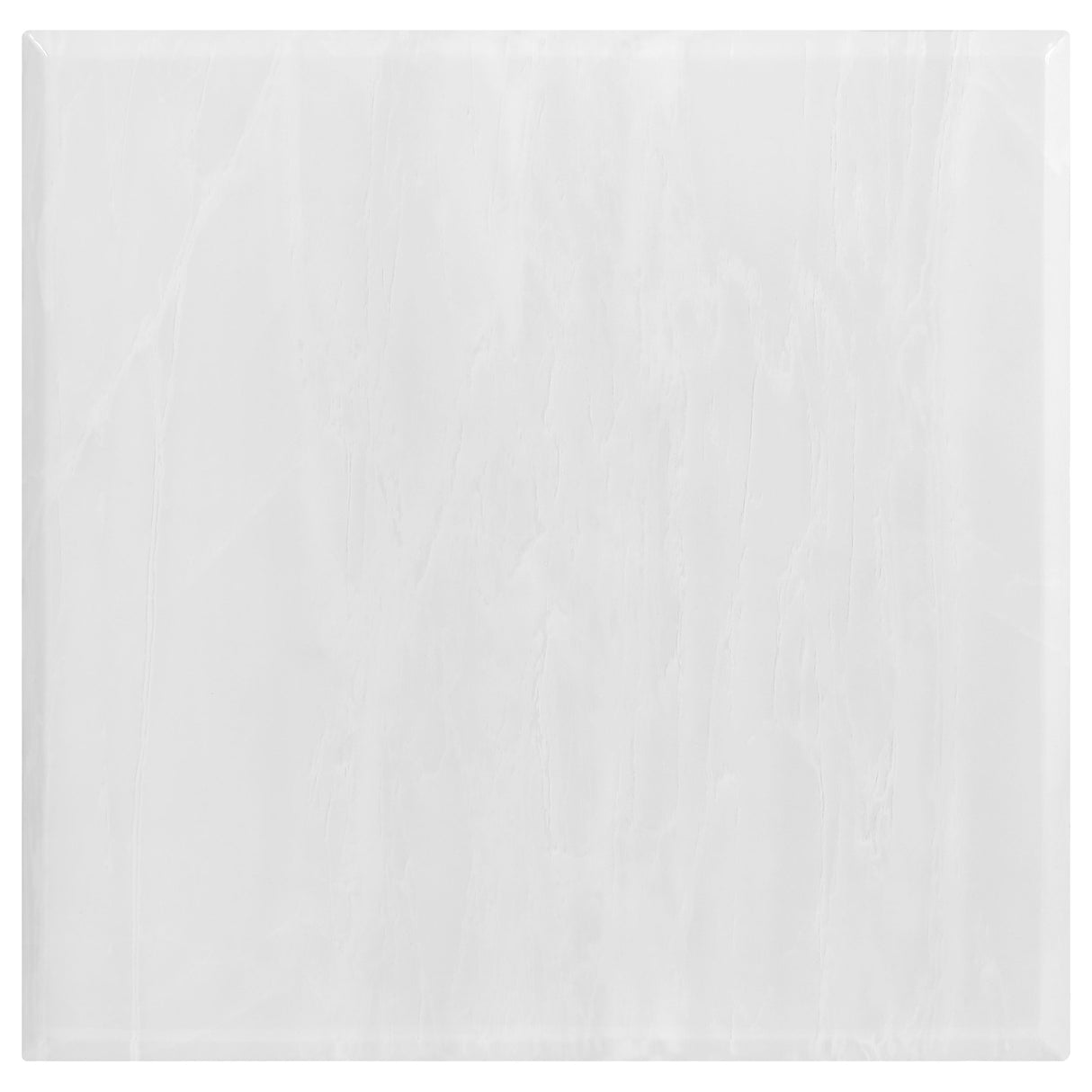 Kerwin Square Stone Top End Table White and Chrome