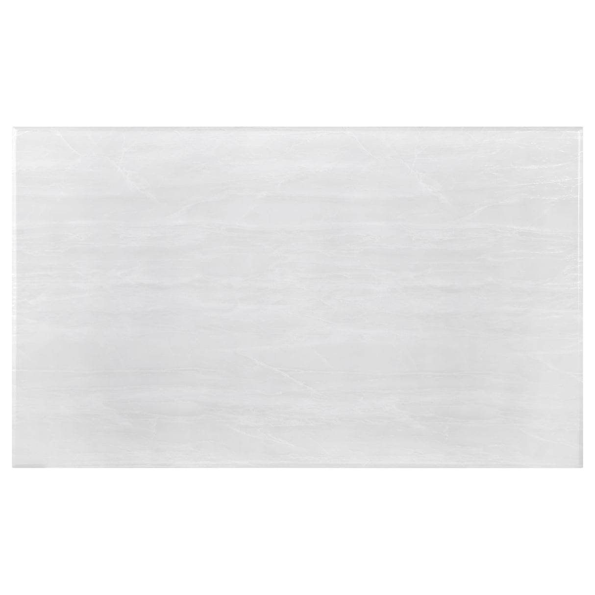 Kerwin Rectangular Stone Top Coffee Table White and Chrome