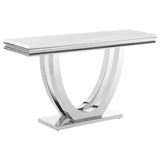 Furniture City Houma - Coaster - Kerwin U-base Stone Top Entryway Sofa Console Table Chrome - 708539