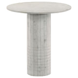 Furniture City Houma - Coaster - Astoria Round Genuine Marble Side End Table White - 709667