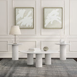 Furniture City Houma - Coaster - Astoria 3-piece Marble Coffee and End Table Set White - 709668-S3