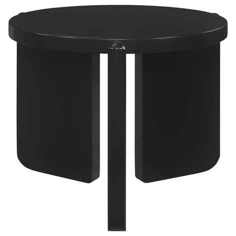 Furniture City Houma - Coaster - Cordova Round Solid Wood End Table Black - 709677